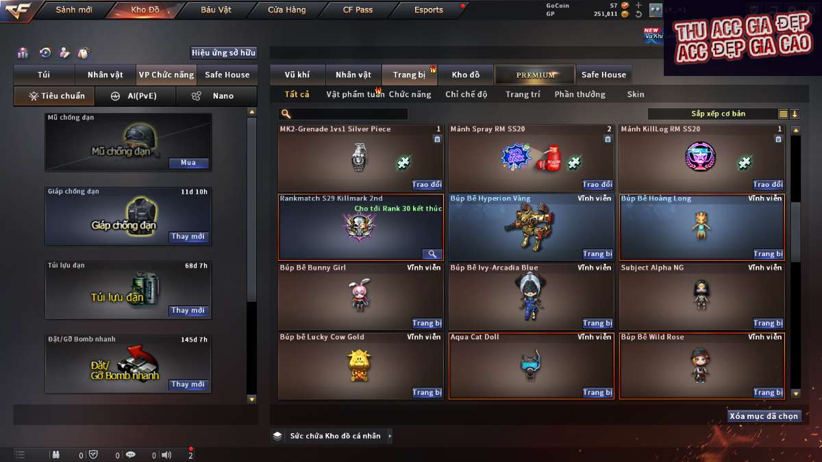shop acc cf uy tin gia re